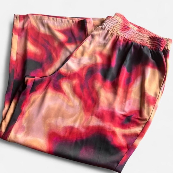 NINA PARKER TRENDY PLUS SIZE SATIN WIDE-LEG PANTS - Picture 2 of 7